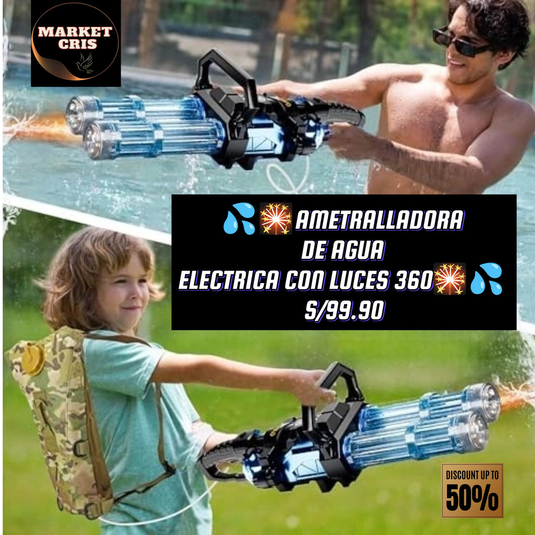 💦Juguéte de agua electrico con luces 🎇360💦