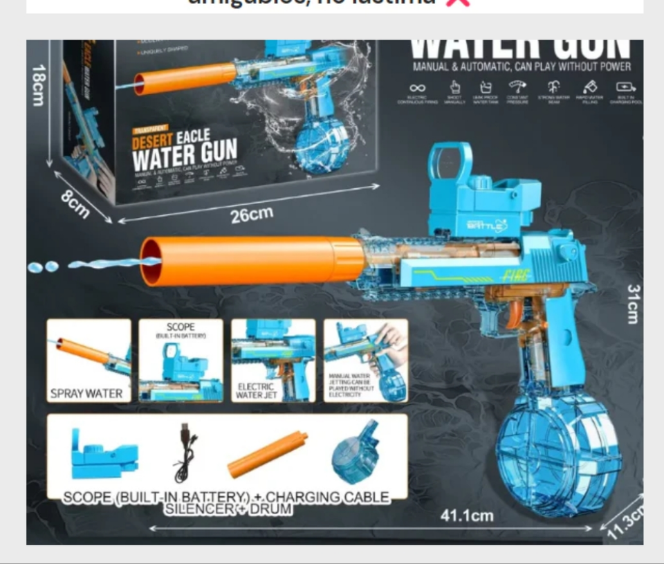 💦Juguéte de agua 💦 electrico  🎇 con luces🎇