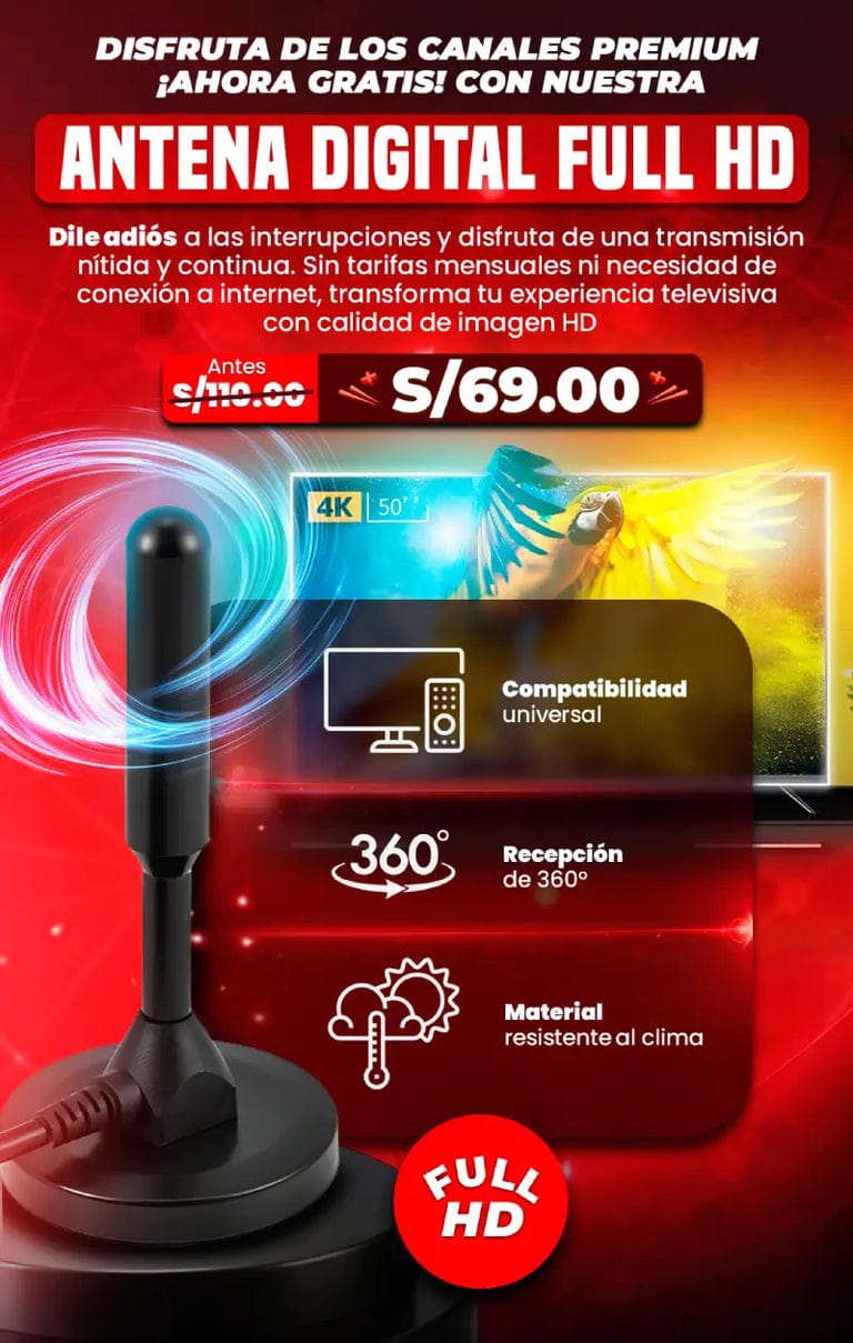 antena digital 4k full HD